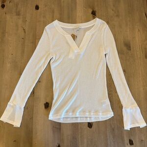 Z Supply Ezri Rib Longsleeve Top with Notch